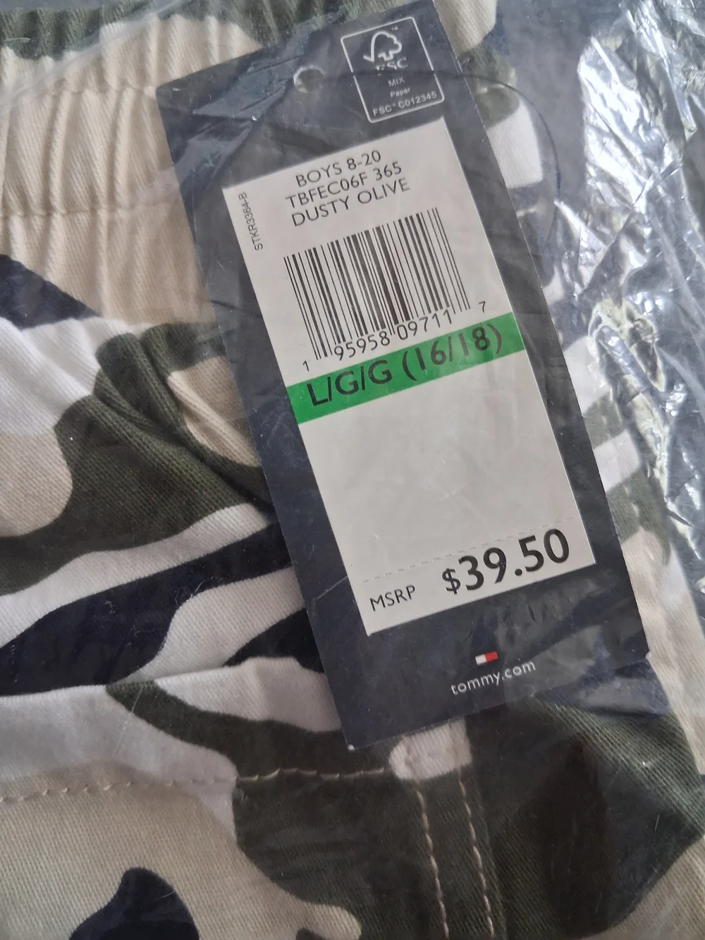 Tommy Hilfiger Boys Dusty Olive Camo Cargo Shorts